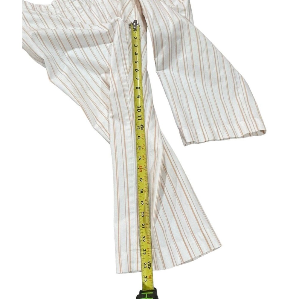 Brooks Brothers‎ Women's Sz 16 Stretch Cropped Ankle Pants White Tan Striped - Picture 6 of 10